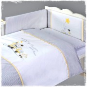 5-dielny posteľný komplet 135x100cm, Choo-Choo/sivo-žltý